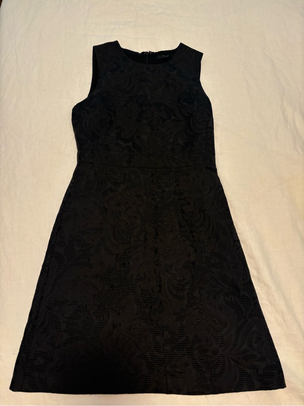 Theory Sleeveless Black Textured A-Line Dress